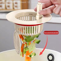 Kitchen Sink Automatic Filter Vegetable Basin Leak Plug Sink Drain Plug Accessories Deodorizing Anti-blocking Basket
