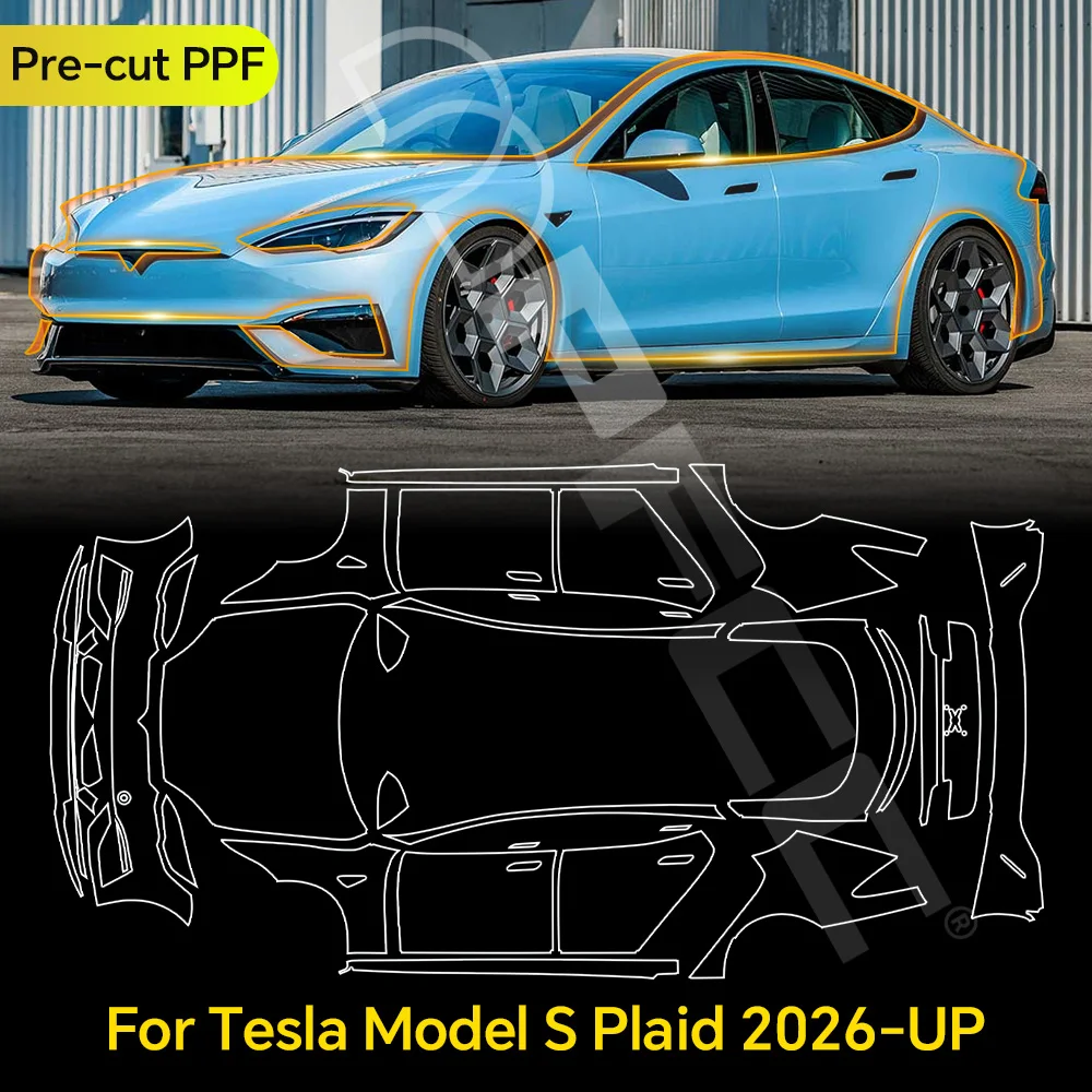 

Для Tesla Model S Plaid 2026-UP: Предварительно вырезанная прозрачная защитная пленка PPF 9 мил из ТПУ для лакокрасочного покрытия автомобиля, устойчивая к царапинам, невидимая, самовосстанавливающаяся