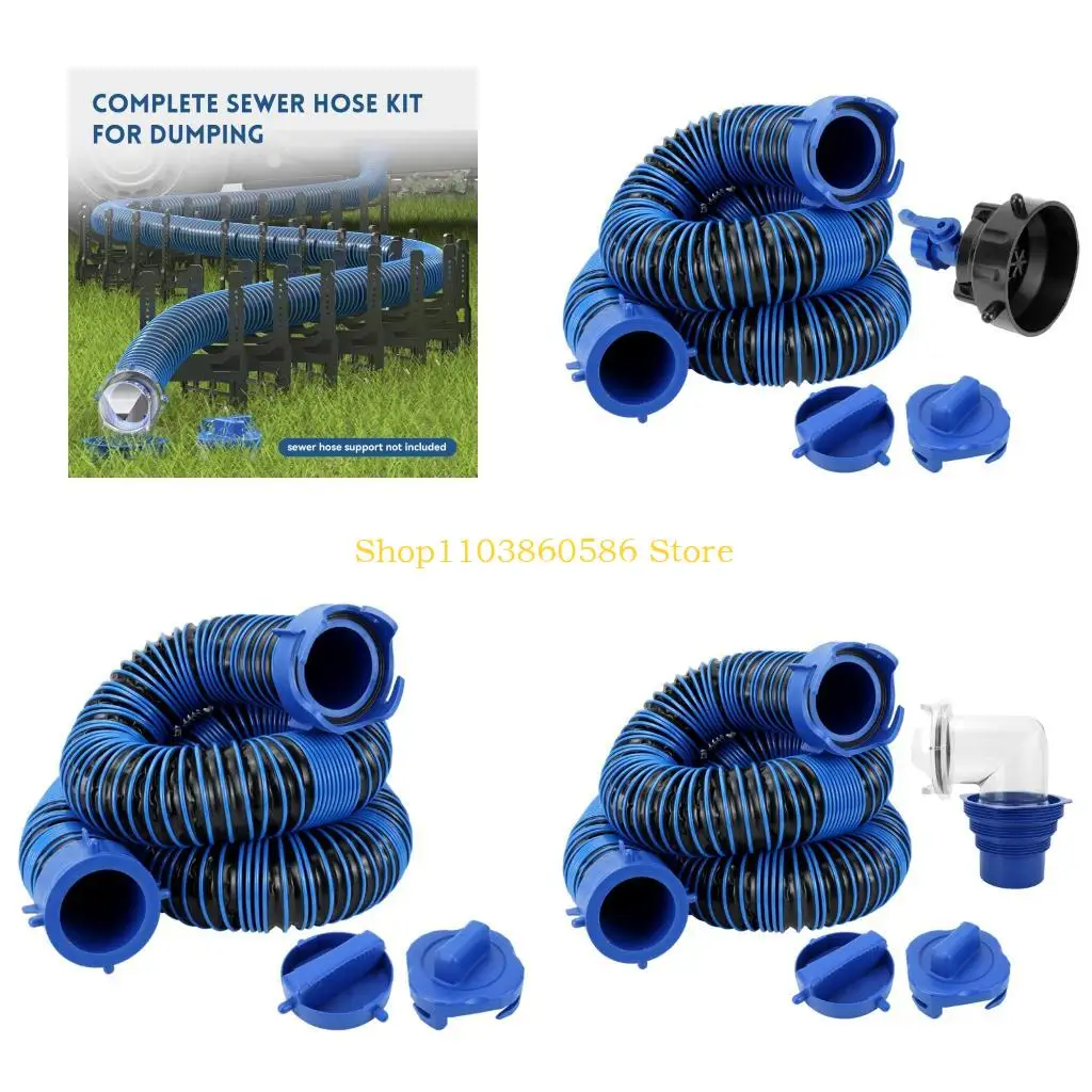 242A Reinforced Campers Drain Tube 10FT Leakproof Design Trailer Sewer Hose Drainage Pipe Pre Assembled & Ready to Use