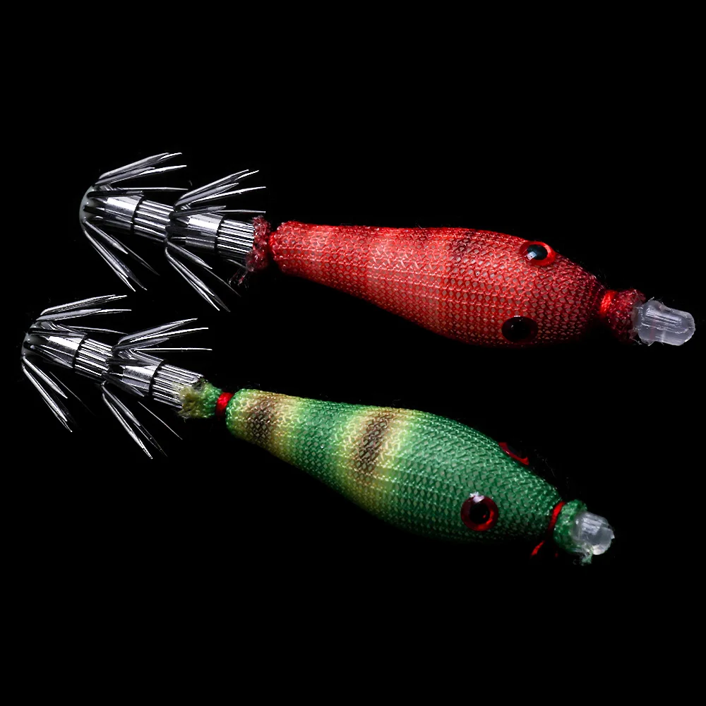 5 Teile/paket Nachtleuchtende Tintenfisch Falsche Köder Weiche Gummi Fischernetz String Haken Köder Schlag Rohr Simulation Tintenfisch Jig Haken für Nacht F – Detail 15