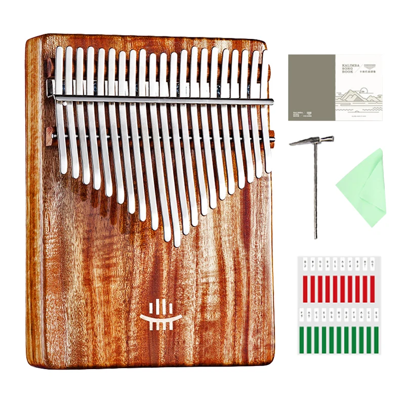 Hluru Kalimba 21 Keys, Professional Kalimba 17 Keys with Hole Below ,Rosewood Acacia Wood Mbira For Beginner Musical Instrument