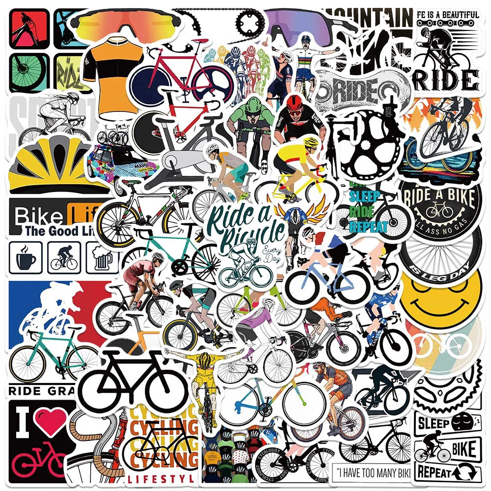 

10/30/60pcs Bicycle Riding Inspirational Stickers MTB Mountain Road Bike Cartoon Sticker Luggage Phone Laptop Cool Decals Toys