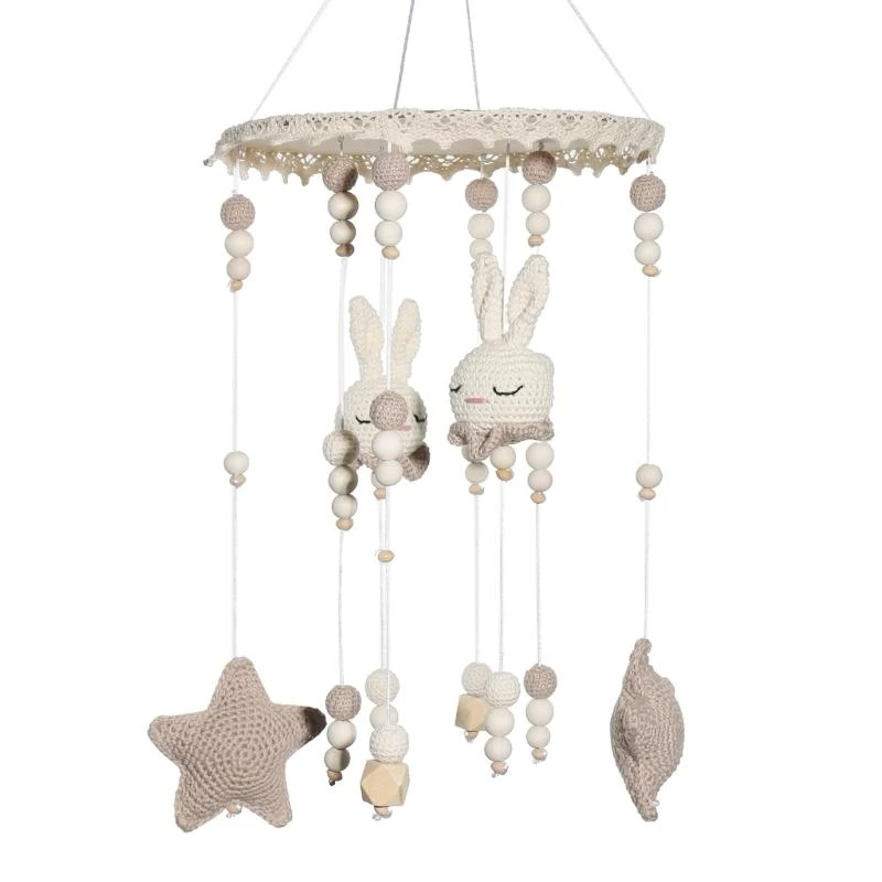 Juguete cuna móvil madera para bebés, juguete colgante para cama, sonajero para bebés, juguete para recién nacidos 15UB