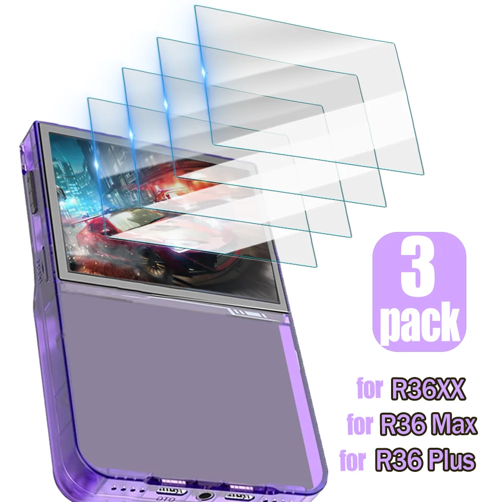 1-3pcs Tempered Glass Film for R36XX R36 Plus Handheld Game Console Glass Protection for R36 Max Anti-Scratch Screen Protector