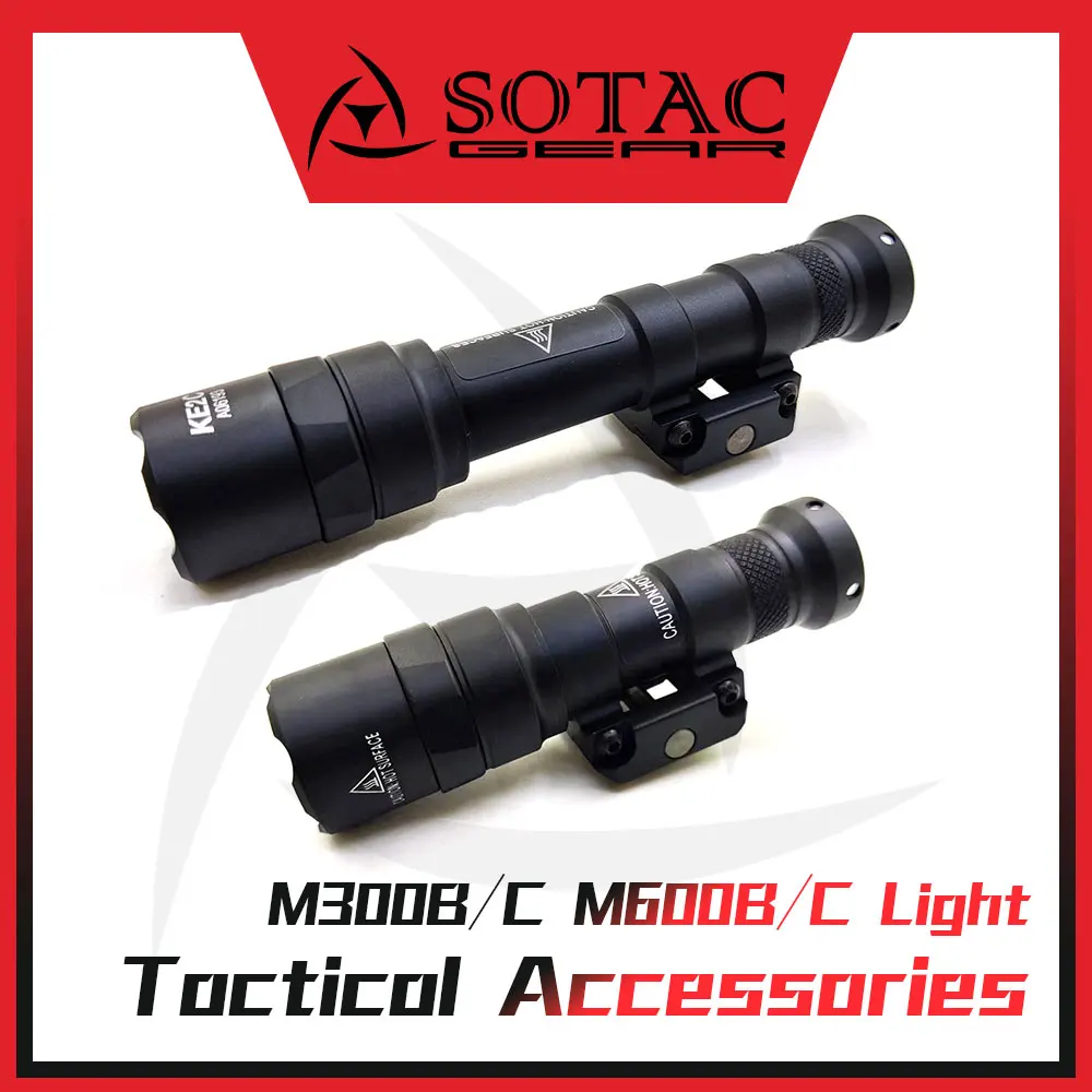 SOTAC GEAR M300 M300B M300C Scout Light LED M600 M600B M600C Torcia tattica con pulsante Caccia all\'aperto