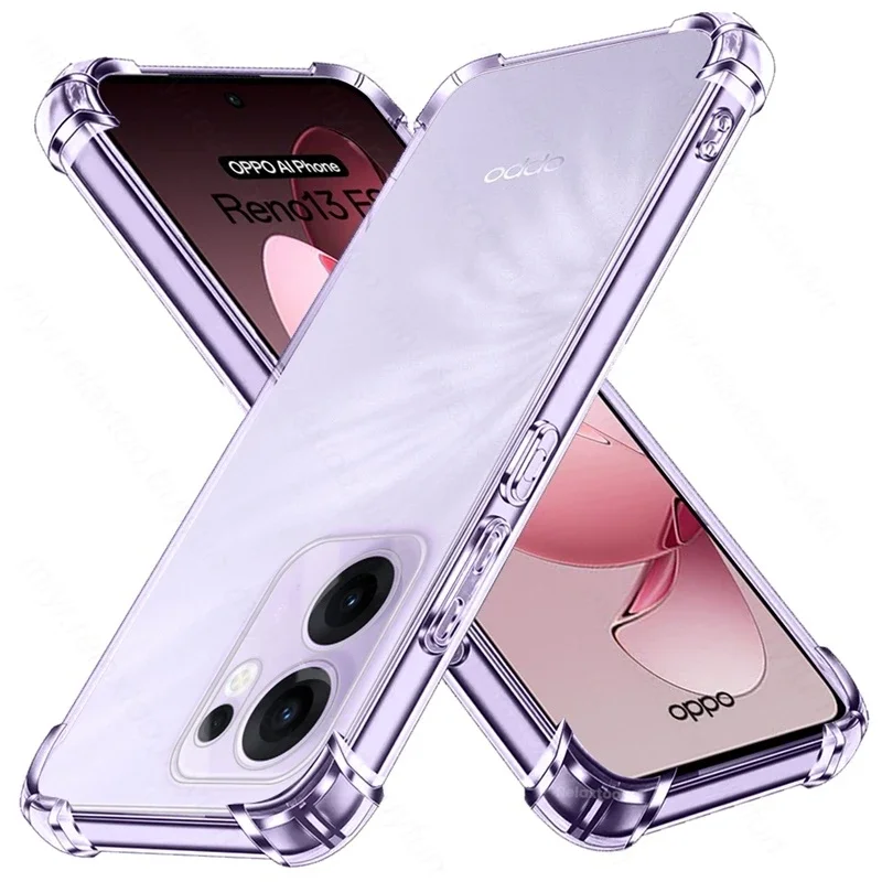 

Прозрачный противоударный силиконовый чехол с кристаллами для Oppo Reno13 Reno14 FS 5G, мягкий чехол из ТПУ на Reno13F Reno 13F 14F 13FS 14FS 13 14 F S