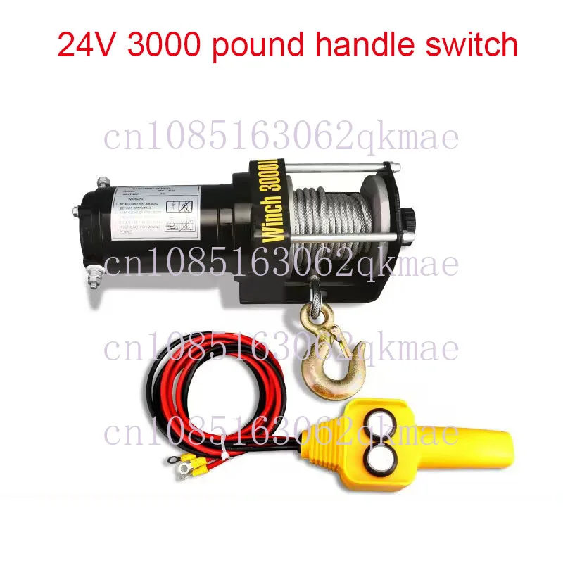 Electric Winch 12V Electric Hoist Car Winch 24V Winch Motor 1100W Horizontal Traction 3000 Lbs