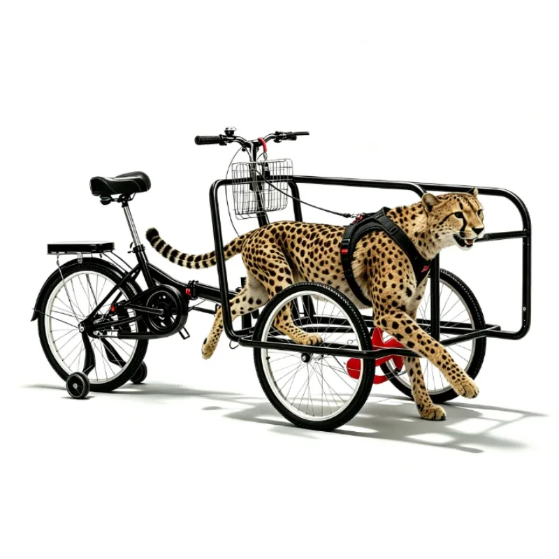 Dog  Bakfiets riding puppy pulling cart dog walking artifact dog pulling human side husky Bike Trailer