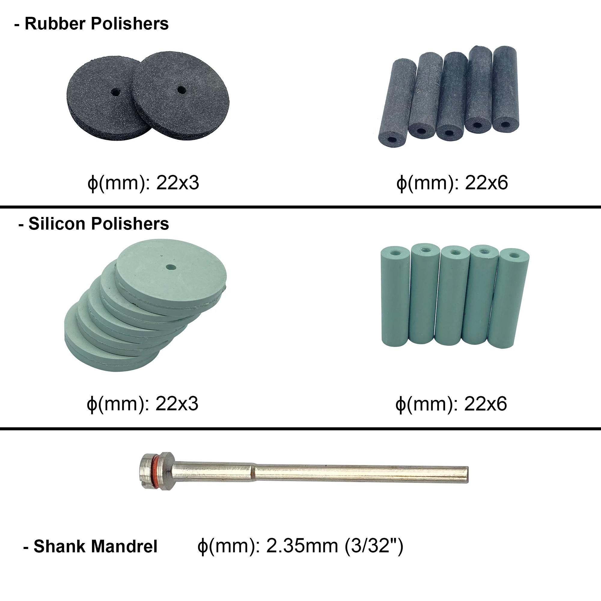 Dental Polishing Wheel Kits Round Silicone Rubber Grinding Polishing  Mandrel Shank for Hand Pieces Rotary Tool Teeth Whitening