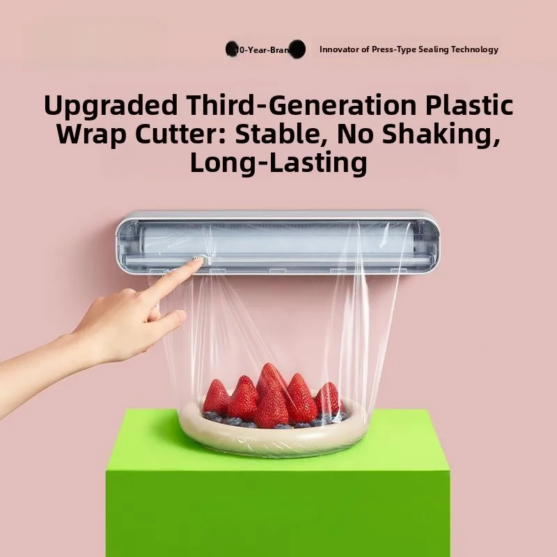 キッチン用使い捨てプラスチックラップカッター吸盤壁掛け式家庭用アルミホイルディバイダー鮮度保持シーラー