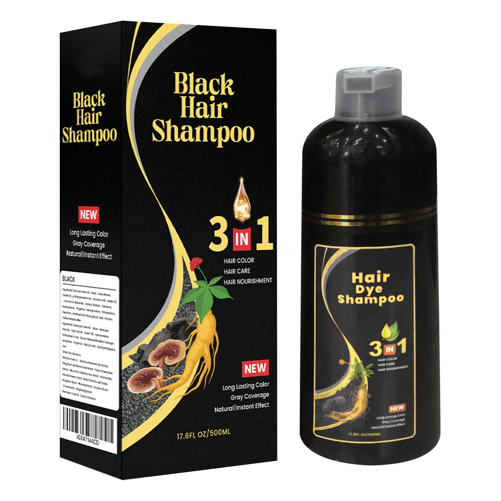 2024 New Hair Shampoo For Women Hair Color Shampoo Hair For Men Coverage Herbal Ingredients 500ml