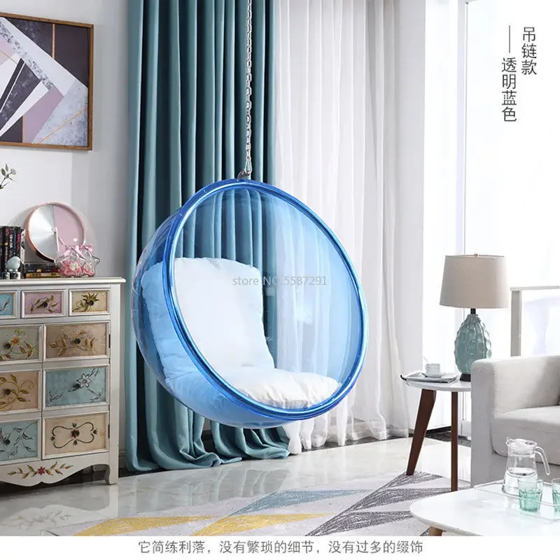 Egg-Shaped Floor Stand Type Globe Type Hanging swing single Chain Type acrylic Bubble Chair living room  sofas  lounge chair