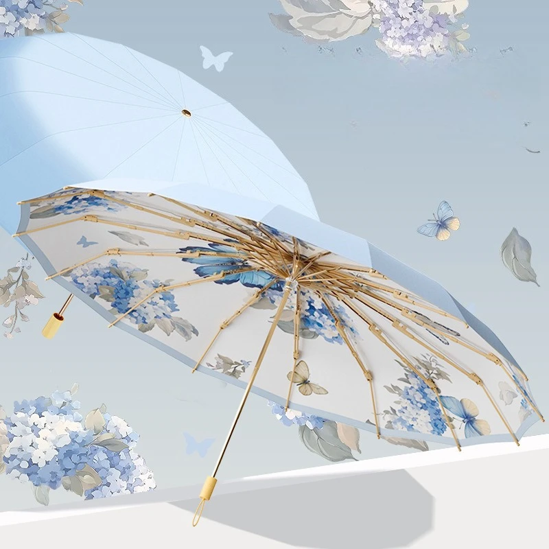 

Цветной складной зонт от солнца и дождя, винтажный, с защитой от УФ-лучей, для женщин