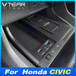 Car Wireless Charger For 11th Honda Civic FE Accessories Fast Phone Charging Plate Adapter Interior Modification 2022-2025