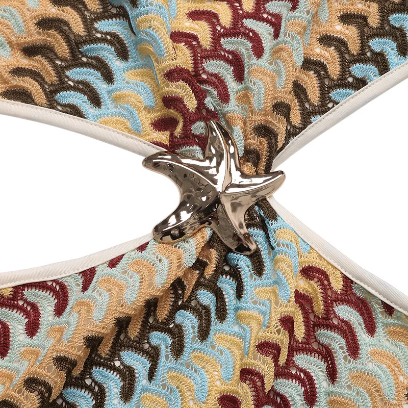 فستان صغير مجوف بكتف واحد فستان نسائي لقضاء العطلات على الشاطئ فساتين قصيرة مخططة ملونة بدون أكمام 2025 ملابس حريمي صيفية #6