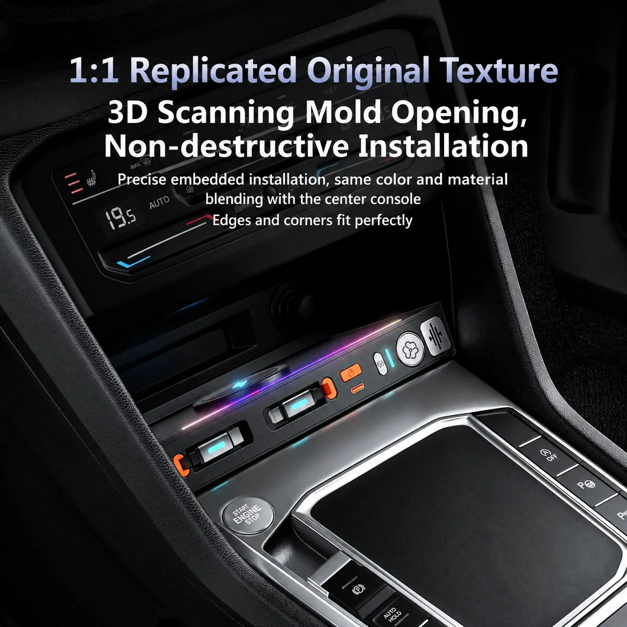 For Volkswagen Tiguan L LWB 2017-2025 Car Air Freshener Docking Station Interior Upgrade Super Fast Charging Phone Charger