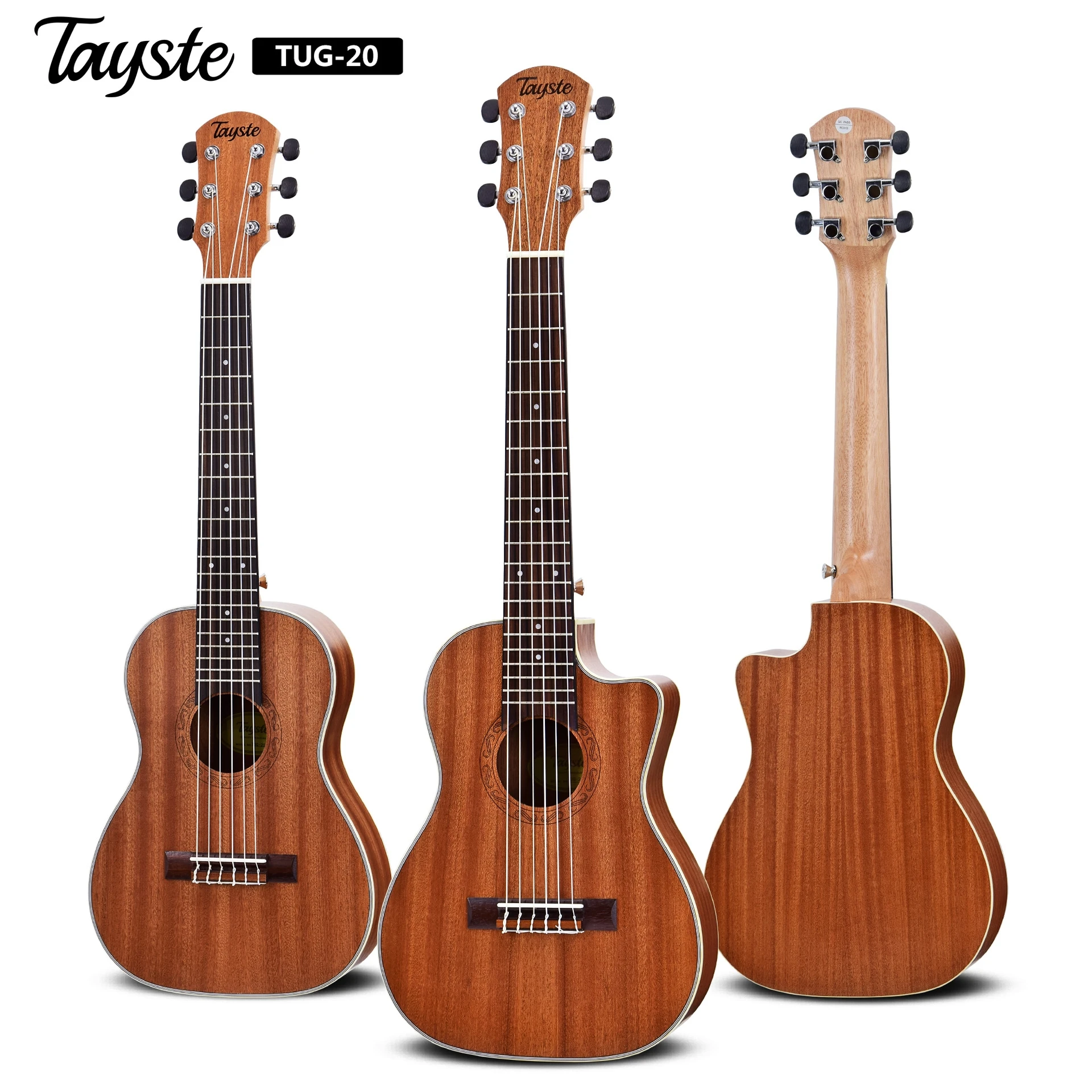 30 Inches Guitalele Guilele Cutaway Sapele Mini Electric Guitarlele Baritone Acoustic Guitars 6 Strings Ukulele Travel Guitar