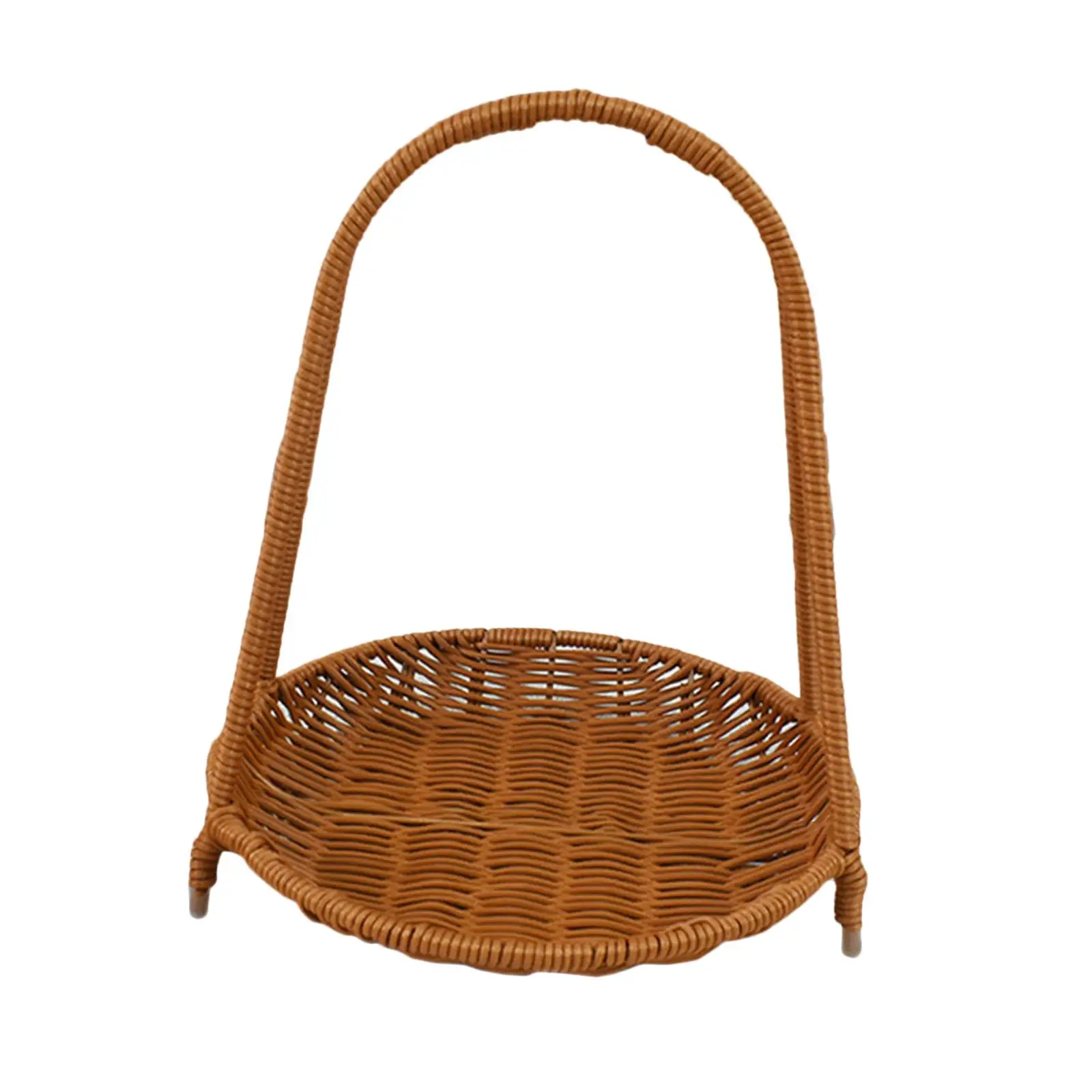 Round Basket with Convenient Carrying Handle for Organizing Essentials