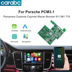 CARABC Wireless Carplay Android Auto For Porsche PCM3.1 Panamera Cayenne Cayman Macan Boxster 911 991 718 Reverse Camera