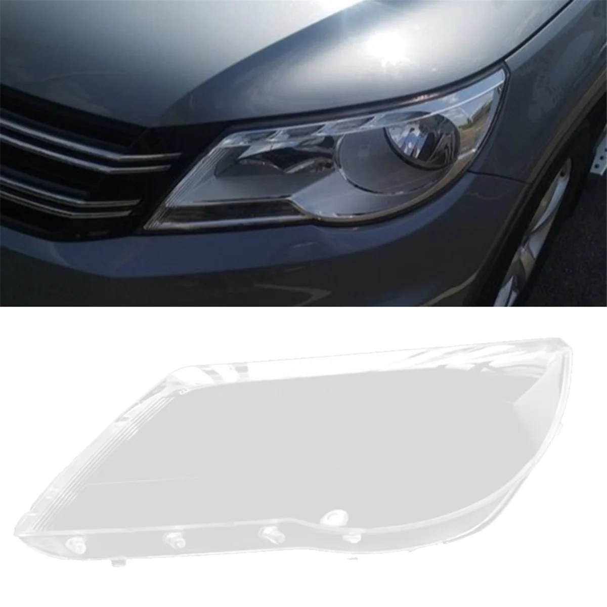 For VW Tiguan 2009-2012 Left Side Car Headlight Cover Transparent Lampshade Shell Lens Car Headlight Shade