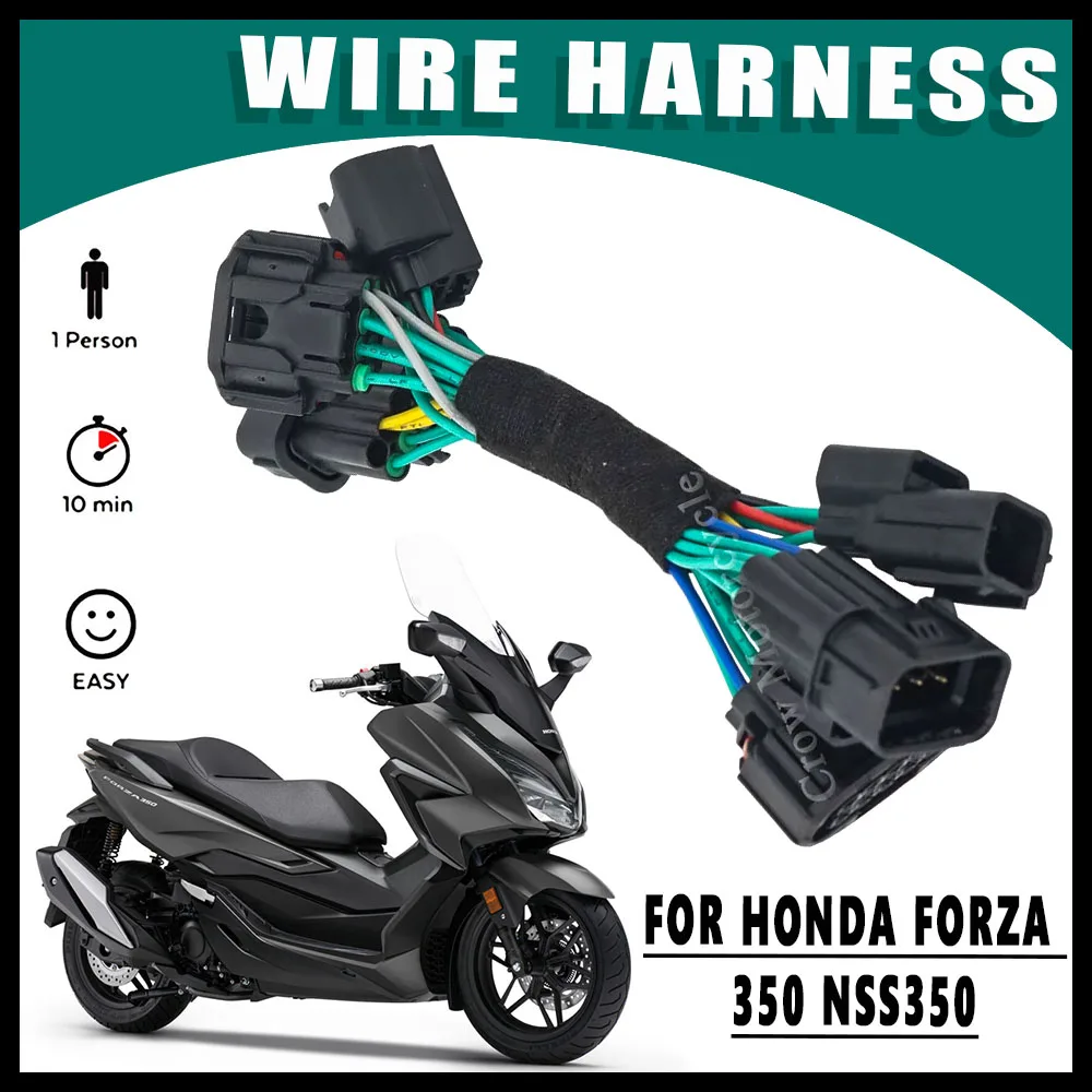 For Honda Forza 350 Forza350 NSS350 Motorcycle Accessories Hazard Warning Light Port Double Flash Overtaking Light Wire Harness