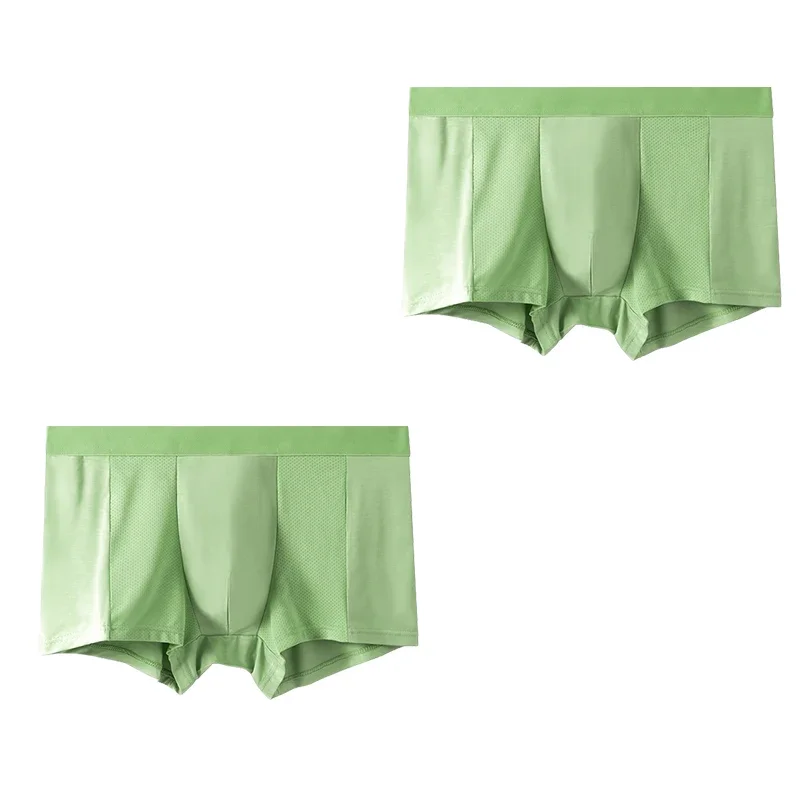 

Мужские трусы из модала, 2 шт., летние, тонкие, из ледяного шелка, бесшовные, антибактериальные, удобные, дышащие, шорты-трусы