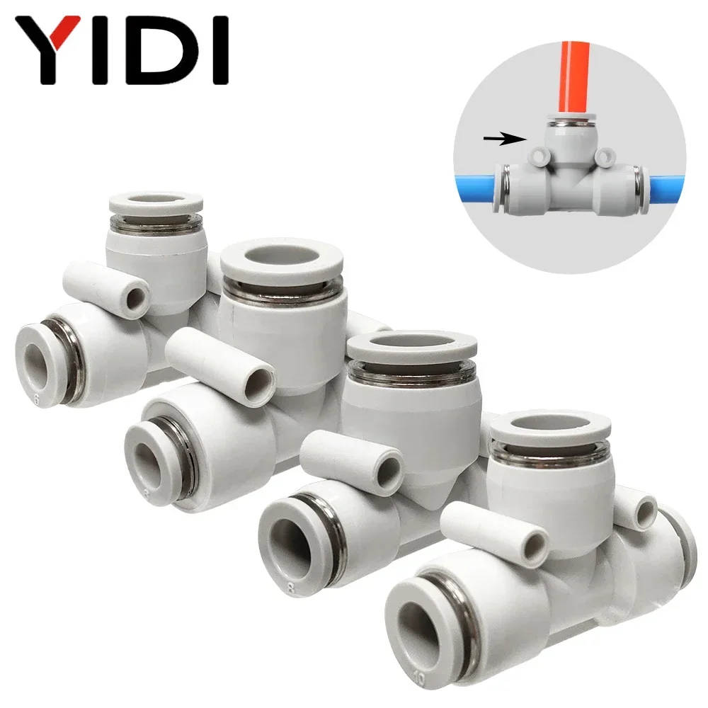 5 10 pcs PEG 4mm 6mm Air Hose Tube Reducing Tee Fitting Pneumatic Connection 8mm 10mm 12MM Pipe Quick Release Fittings Connector