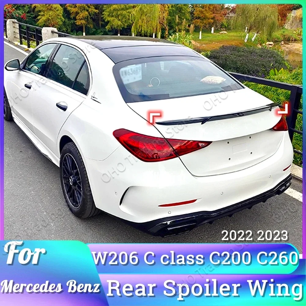 

Car Rear Roof Roof Spoiler Tail Wing Styling For Mercedes Benz C Class W206 C200 C260 C300 Sedan AMG 2022 2023 For Barbos Style