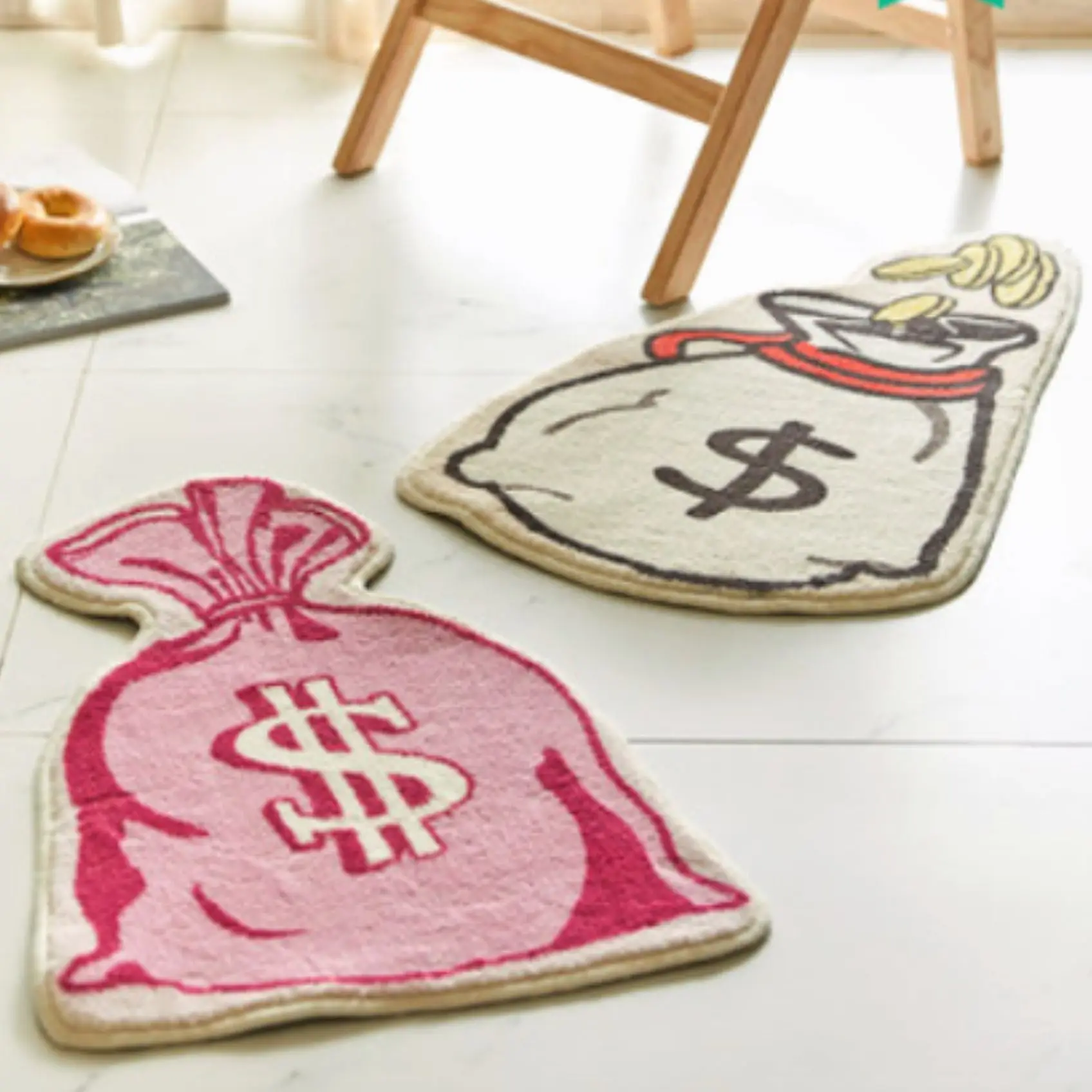 Cartoon Money Creative Dollar Living Room Area Irregular Carpet Bathroom Mat Cute Door Mat Living Room Floor Hanging Mat Wall