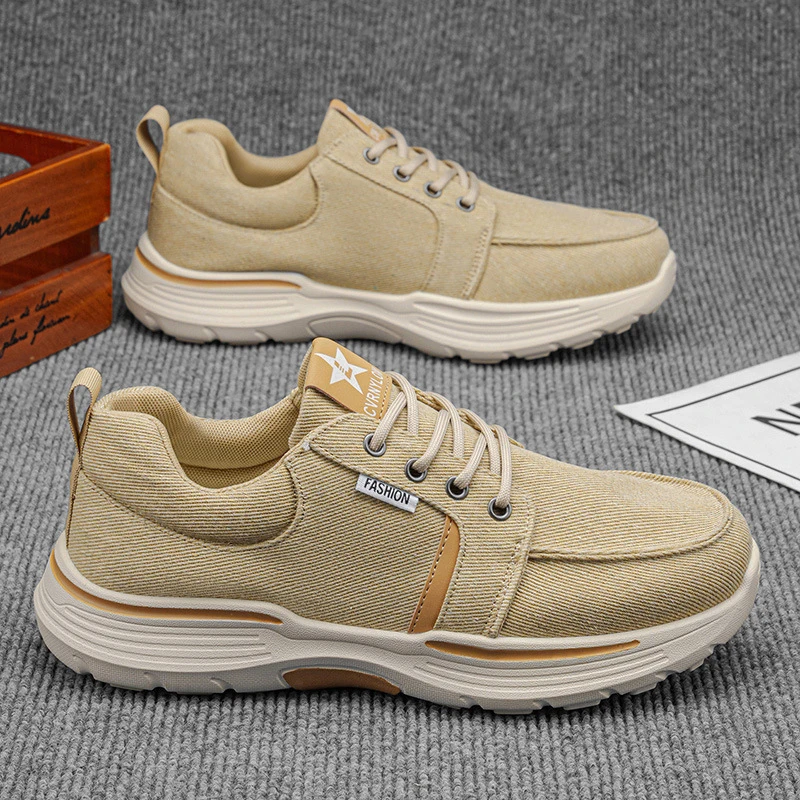 2026 Summer Fashion Men Canvas Platform Sneakers Retro Casual Sports Shoes Breathable Wearable Everyday Comfort