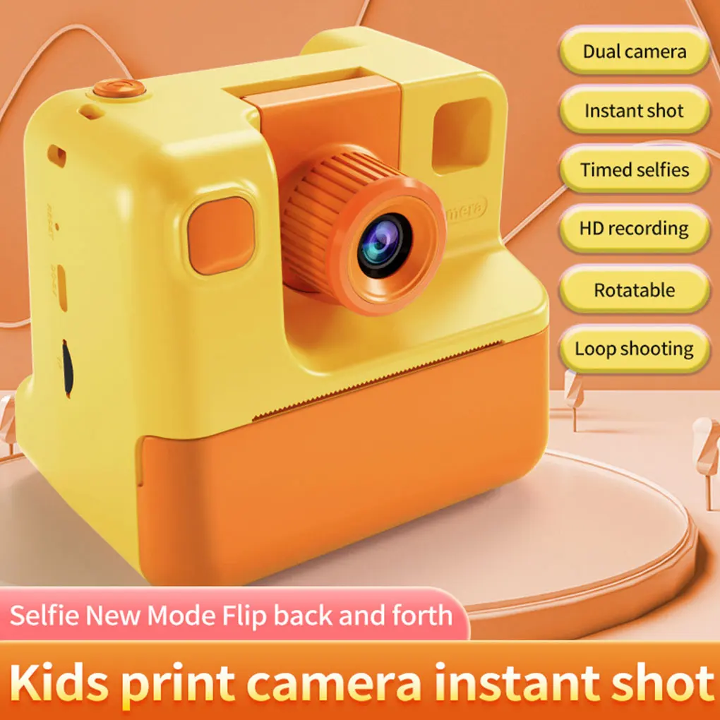 Kids Instant Print Camera 2.0in Screen Children Camera with 3 Rolls Print Paper Toddler Camera for Christmas/Birthday/Holiday