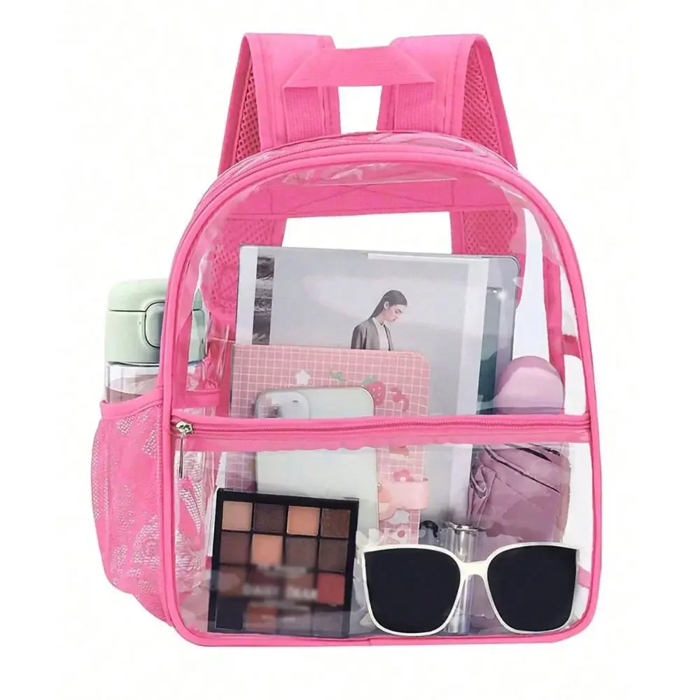 Clear Backpack Transparent PVC Backpack Summer Waterproof Beach Cell Phone Bag for Travel School Storage Small Backbags