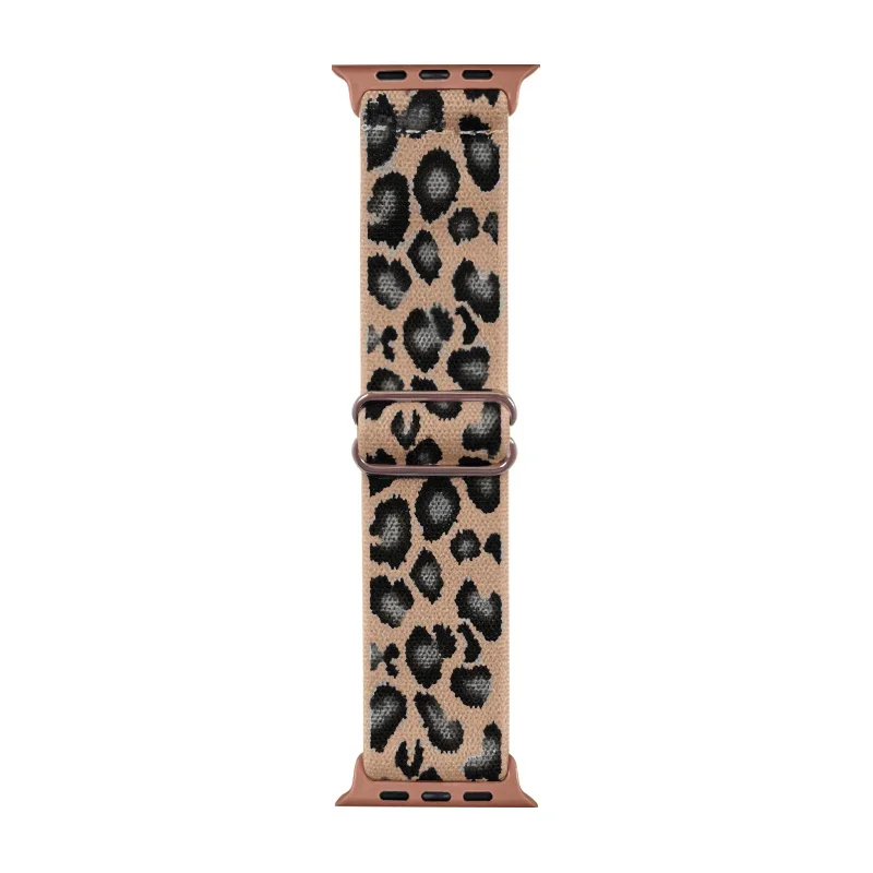 Cinturino regolabile in nylon con stampa leopardata moda per cinturino Iwatch 42mm 46mm 49 45 44 42 41 40 38 per serie Iwatch Ultra 10 9 8 7 SE