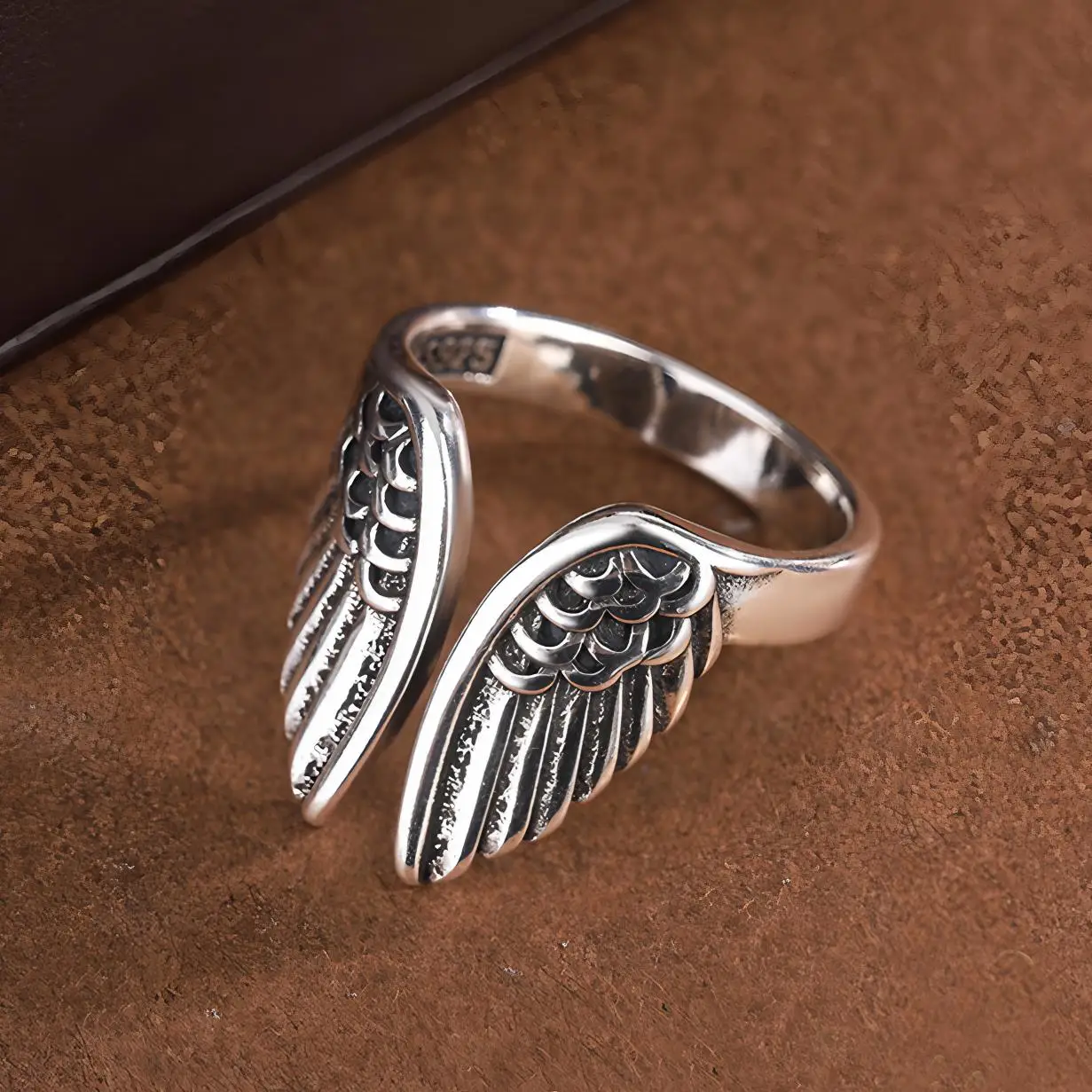 925 Sterling Zilveren Ketting Knoop Ring Voor Vrouwen Wrap Brede Band Rock Geometrie Punk Sieraden Gift Groothandel Dropshipping