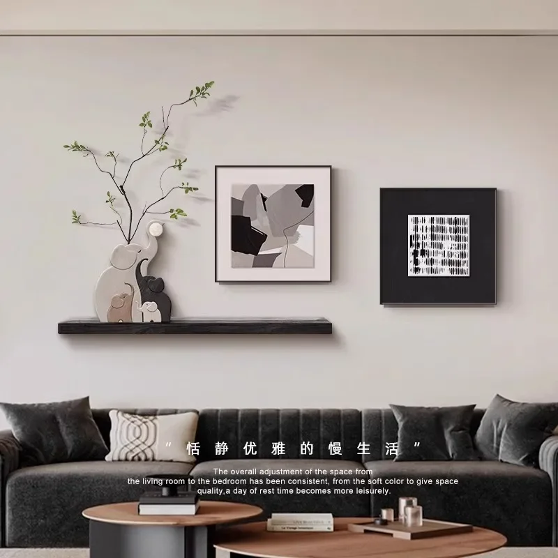 

Modern simple living room decorative painting high-end sofa background wall mural black and white abstract