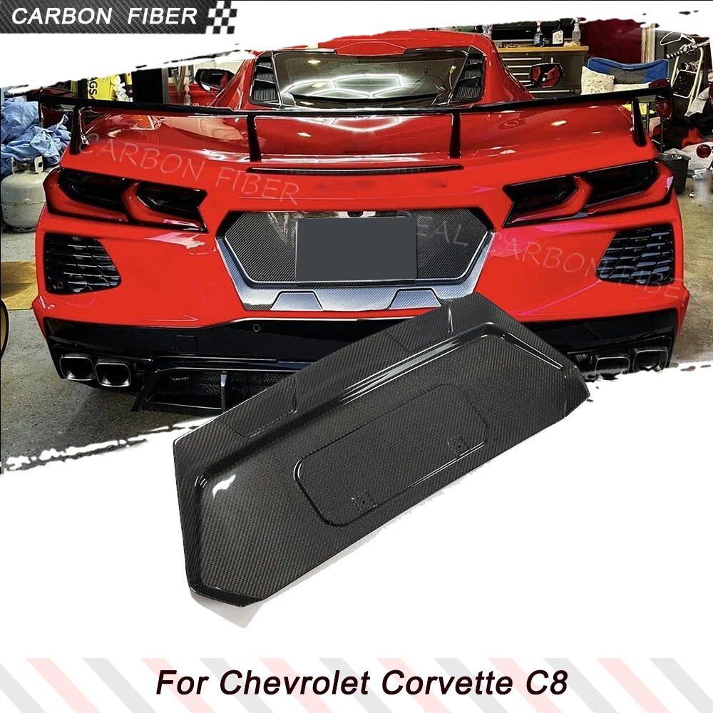 

Carbon Fiber Car License Plate Frame Lid Cover For Chevrolet Corvette C8 2020 2021 Car License Plate Backing Covers Body Kits