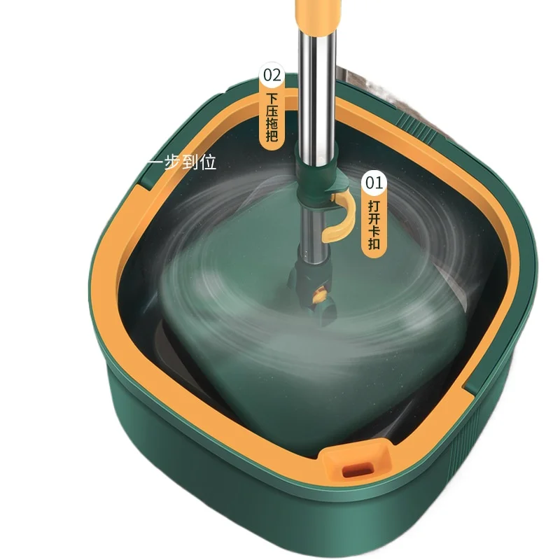 

Вращающаяся швабра с ведром для домашнего использования, с разделением чистой и грязной воды, без необходимости мытья рук, плоская швабра для полов из твердых пород дерева и плитки