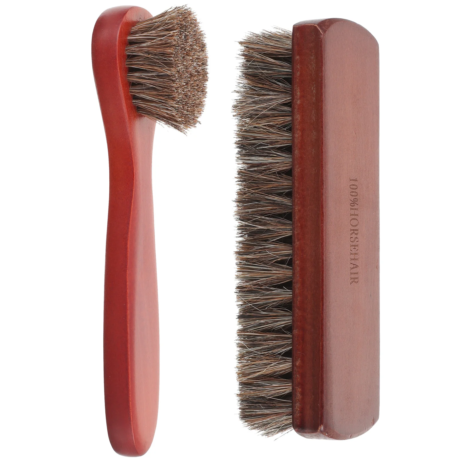 

2pcs Shoe Brushes Cleaning Polishing Boot Horse Hair Brush Kit Lotus Tools Practical Portable Long Handle