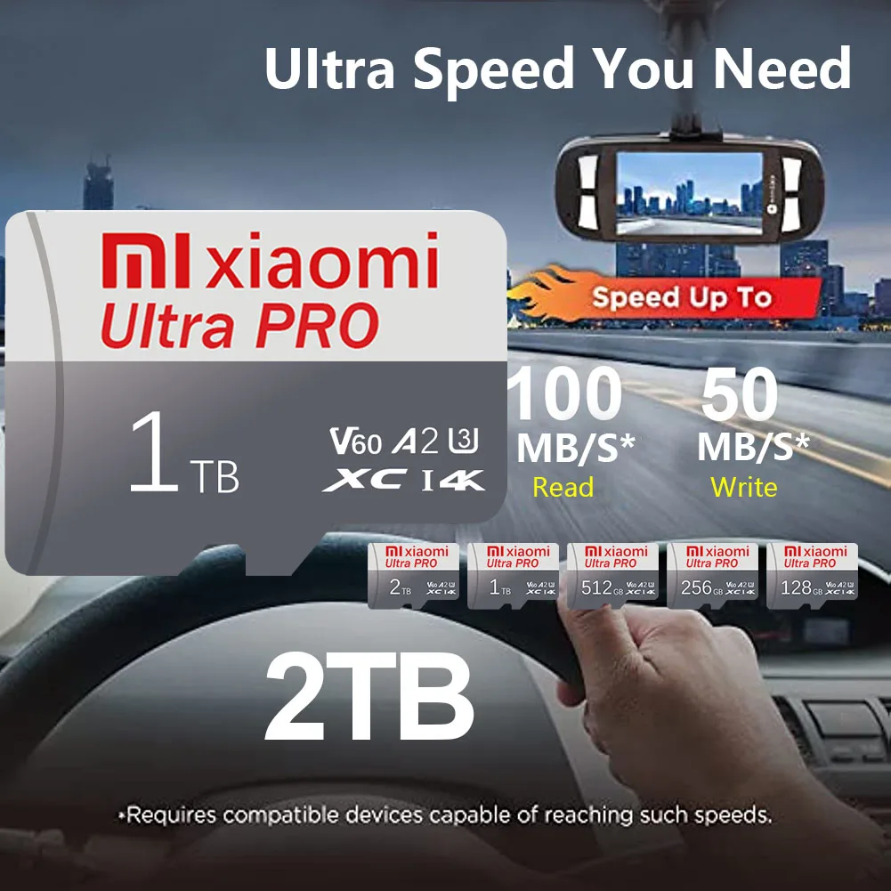 بطاقة ذاكرة Xiaomi TF جديدة 2 تيرا بايت 1 تيرا بايت 512 جيجا بايت عالية السرعة بطاقة مايكرو SD 256 جيجا بايت 128 جيجا بايت A2 V60 SD TF بطاقات فلاش للكمبيوتر الهاتف لينوفو