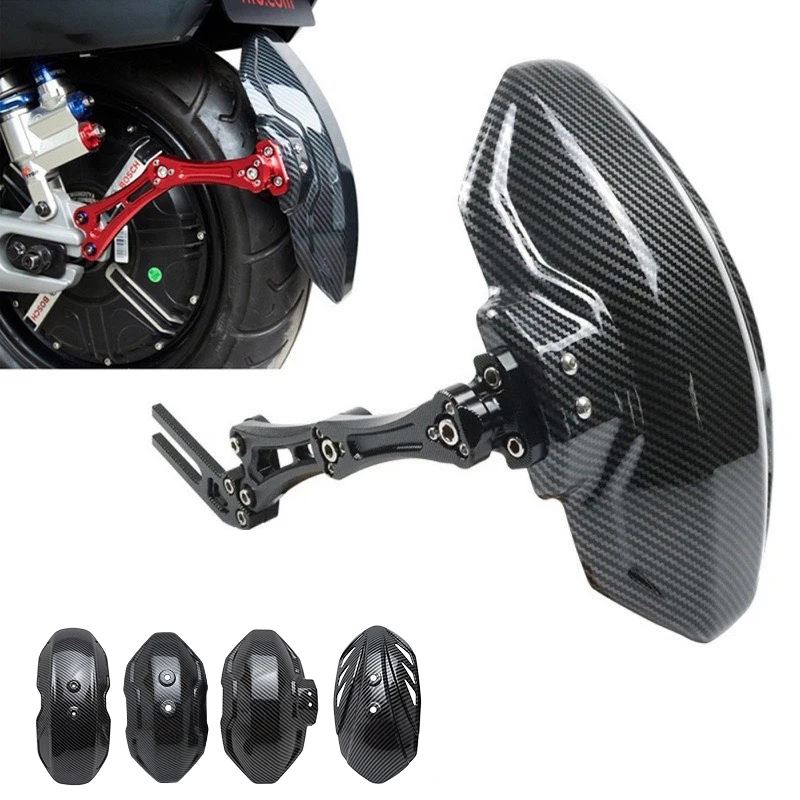 Motorcycle And Bike Adjustable Imitation Carbon Fiber Aluminium Alloy Rear Wheel Mudguard Universal Extender Accessories