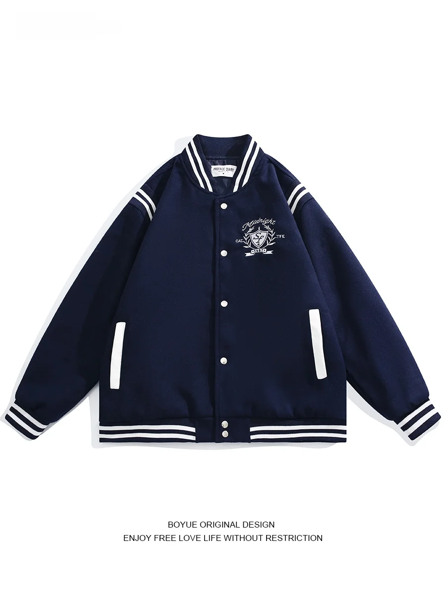 

Мужская повседневная шерстяная куртка Boyue American College в стиле бейсбольной куртки с вышивкой, цветная, модная, в стиле Flight Jacket, Ins