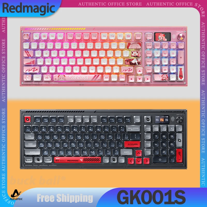 

Механическая игровая клавиатура Redmagic GK001S, 3 режима, 2,4 ГГц, Bluetooth, беспроводная клавиатура, клавиатуры PBT, пользовательские геймерские Мультяшные клавиатуры, подарок