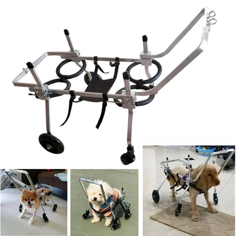 Imagem -03 - Cadeira de Rodas de Quatro Rodas para Cães Pequenos Scooter Pet Escada e Maca Veicular Maca para Cães Corpo Inteiro