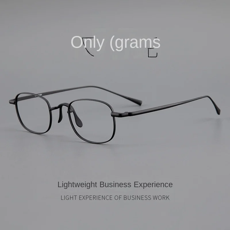 

Handmade ultra-light pure titanium men narrow frame height female square myopia glasses pure titanium glasses frame