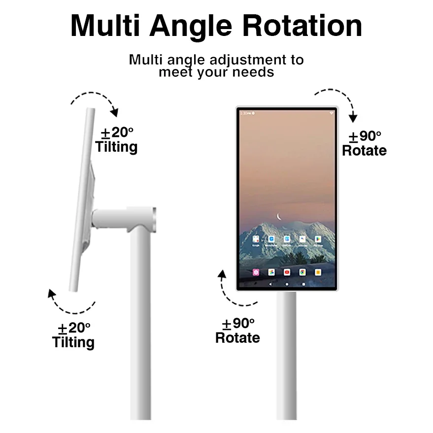 Moniteur de télévision intelligent à écran tactile rotatif portable, Incell, coule, veille, moi, 21.5 pouces