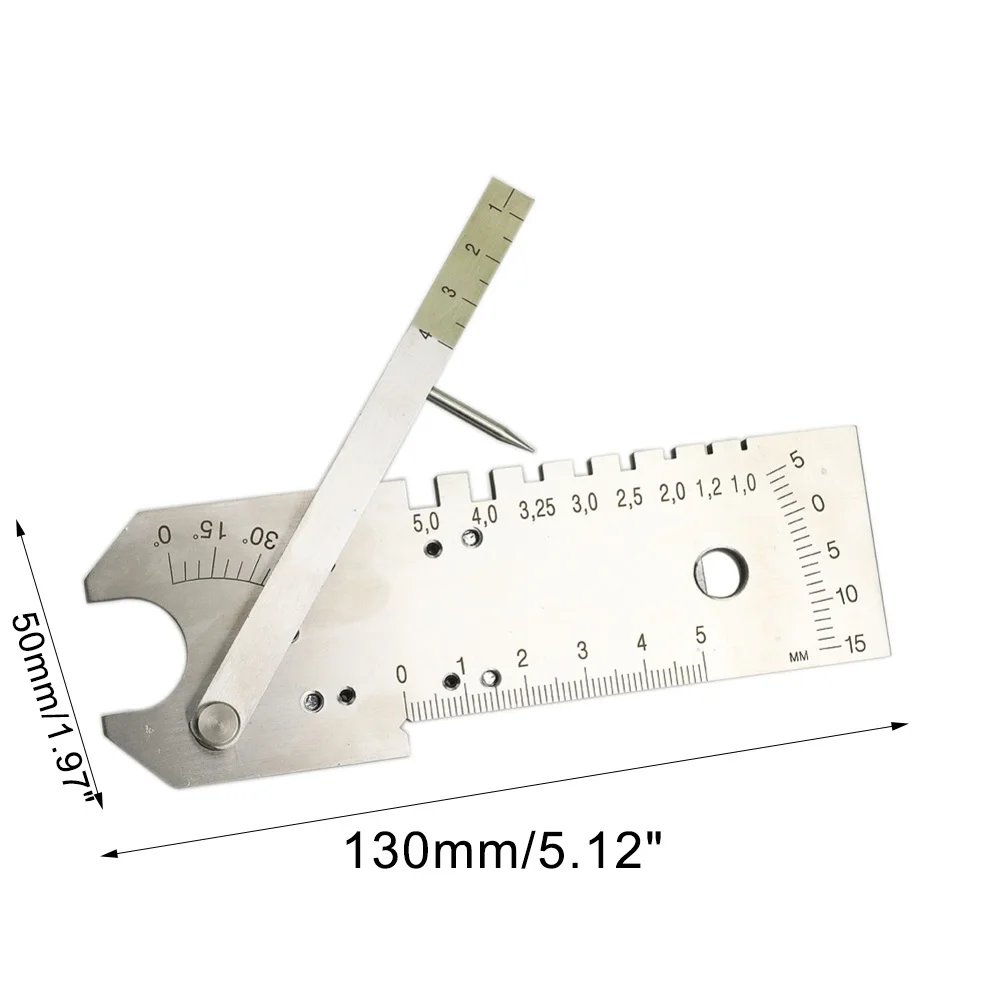 Stainless Steel Welding Gauge Pipe Depth Measuring Ruler 0-15mm Undercut Misalignment Bevel Angle Tester For Welder Inspecti