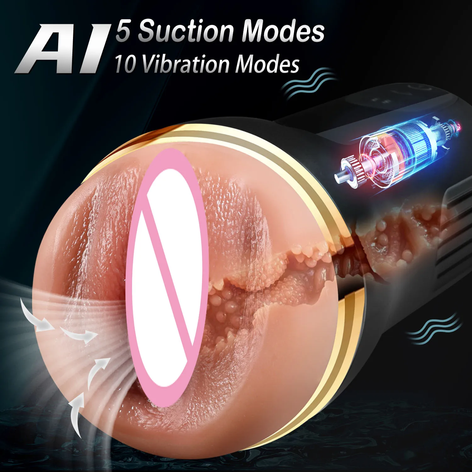 

Automatic Male Masturbators Cup Vibration Handheld Pocket Pussy Stroker 3D Realistic Vaginal Sucking Cup Adult Sex Toys For Man