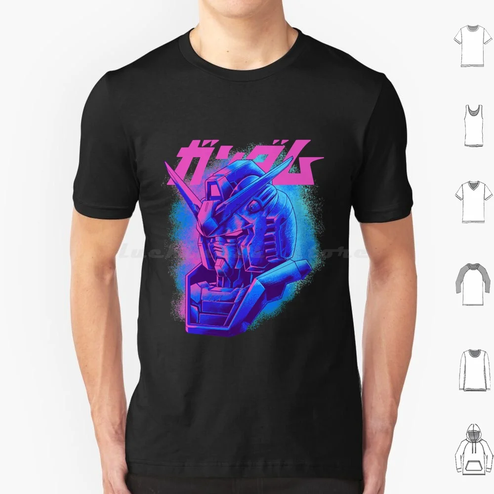 Camiseta de estilo Retro de algodón para hombres y mujeres DIY estampado 80s Amuro Ray Anime Gunpla Japón Manga Mecha neón Retro Robot Rx 78 2 Vintage
