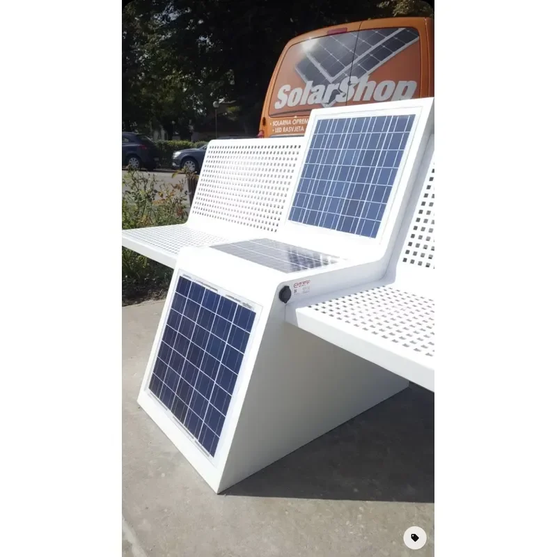 Outdoor Furniture Smart Solar Bench Garden Solar Park Bench with Charging and Wifi Solar Smart Bench for Home