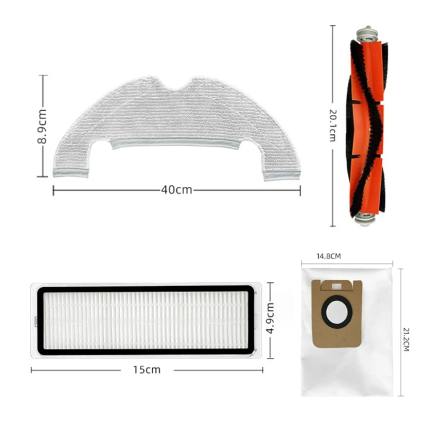 11Pcs  Dreame Bot D10 Plus RLS3D/Z10 Pro/L10 Plus Robot Vacuum Accessories Main Side Brush Filter Mop Dust Bag